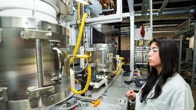Ashley Martinez working in a materials science lab