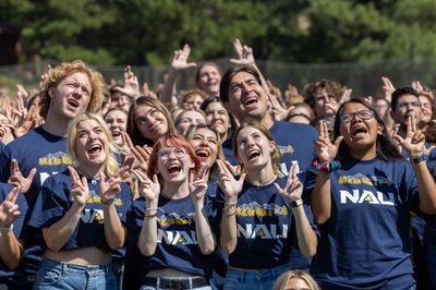 Class of 2026 poses in formation for the NAU letters picture.