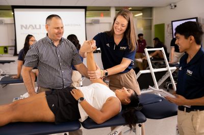 Students at the Phoenix Bioscience Core in the athletic training program.
