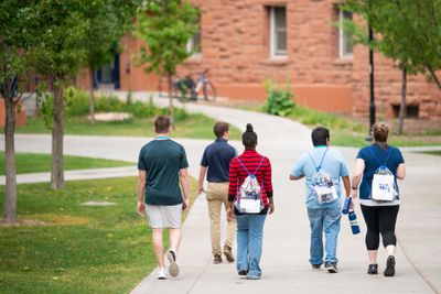 Future Lumberjacks take a guided tour of the NAU Flagstaff campus.
